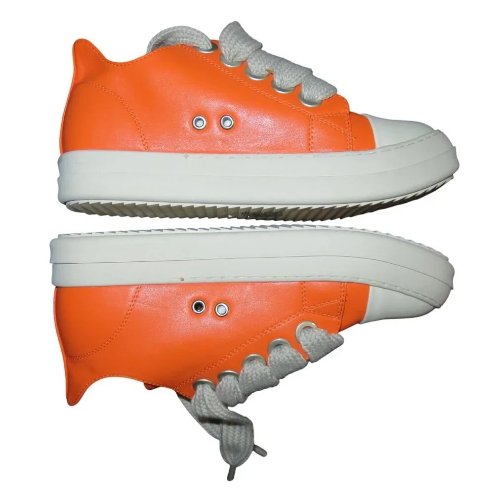MOFEEDOUKA Orange Vegan PU Leather Platform Comfort Walking Sneakers 37 or US 7
